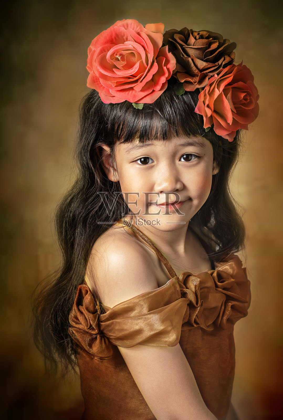 亚洲小女孩的肖像照片摄影图片