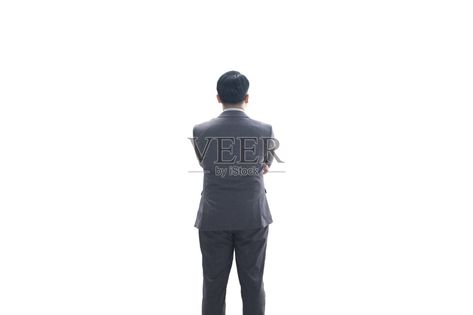 一个商人站在孤立的白色背景上。照片摄影图片