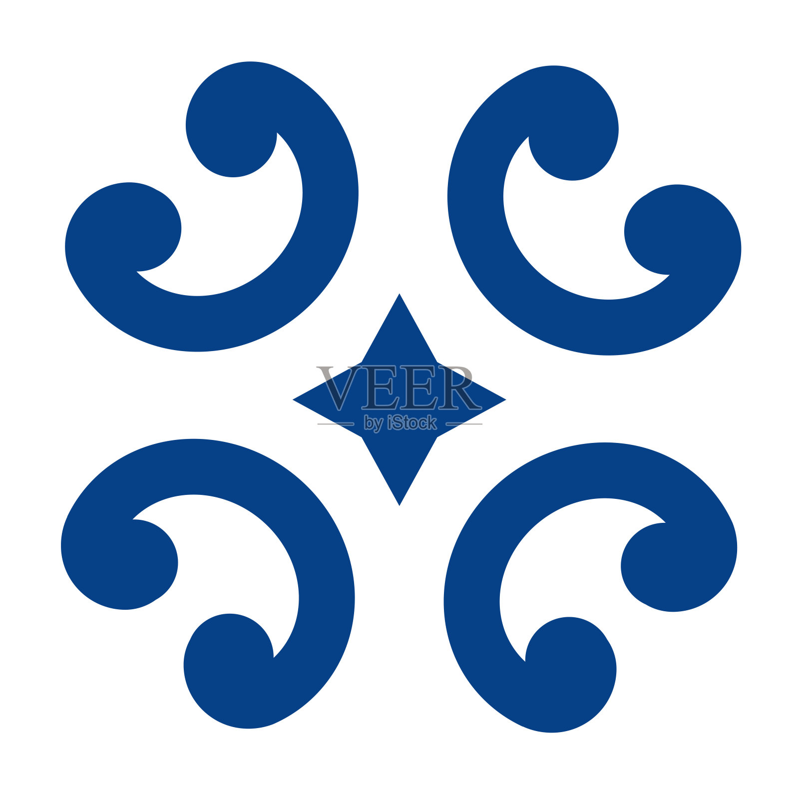 墨西哥塔拉维拉瓷砖图案。装饰在传统风格的普埃布拉在经典的蓝色和白色。几何瓷砖。墨西哥民间艺术设计。插画图片素材