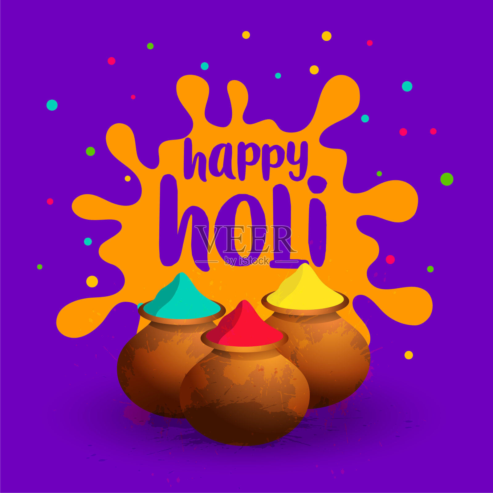 印度快乐胡里节庆祝祝愿节日背景插画图片素材