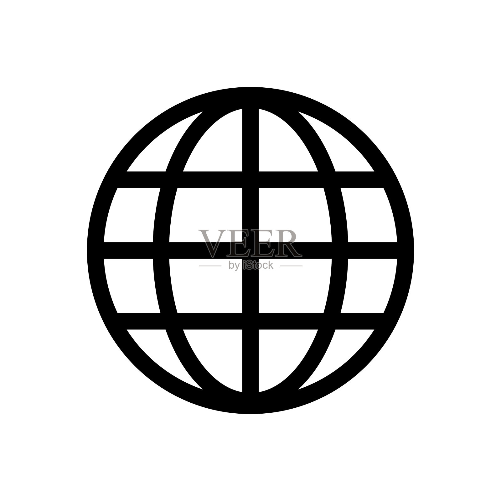 地球仪图标上的白色背景图标素材