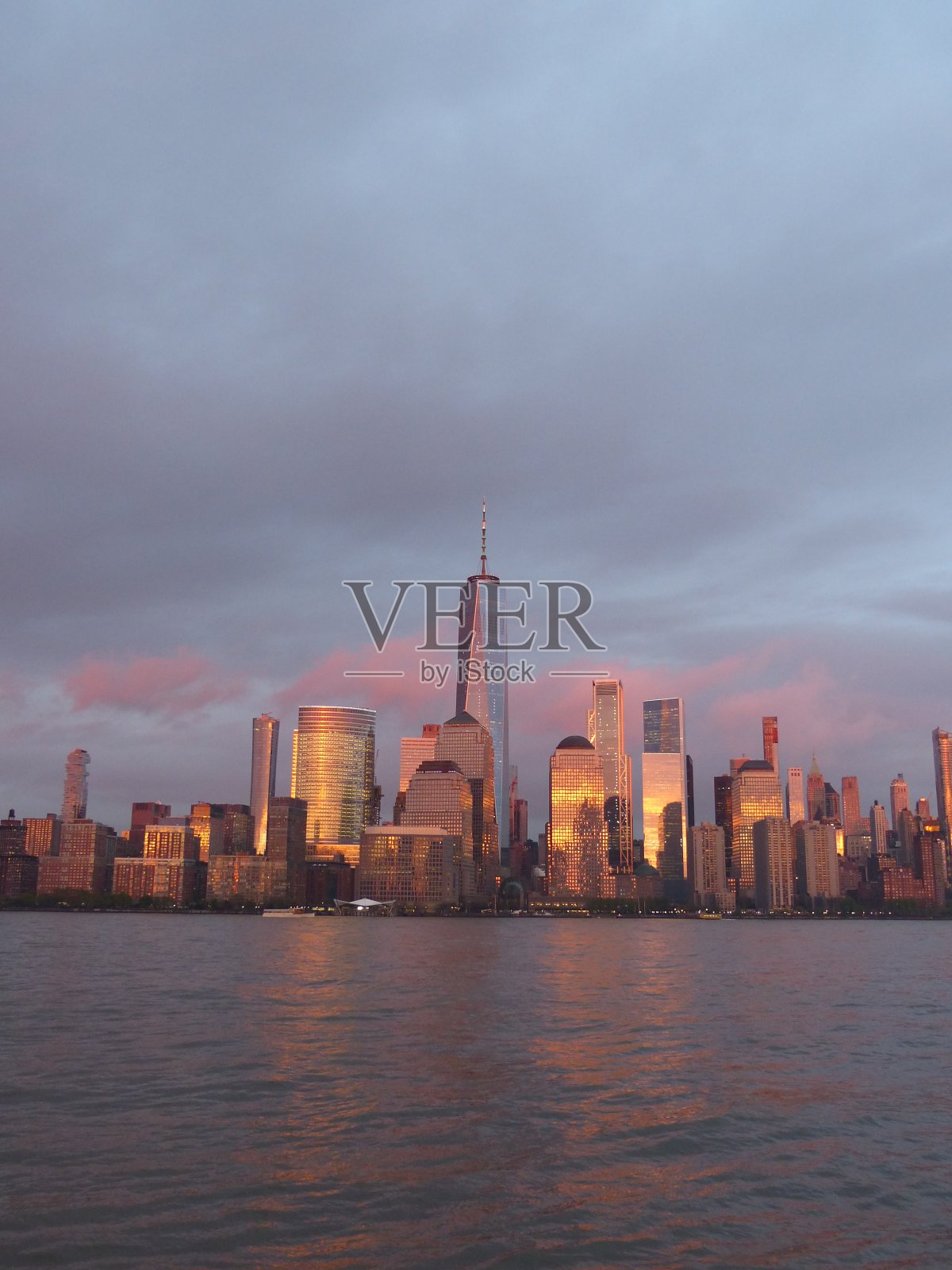 纽约日落时照片摄影图片
