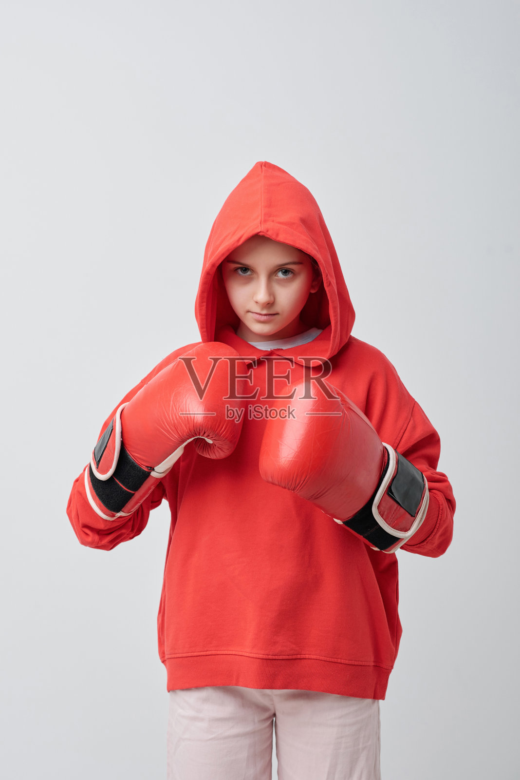拳击学校的女孩照片摄影图片