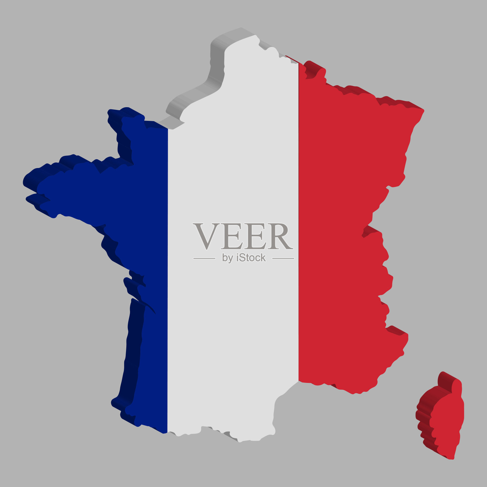 法国地图旗矢量3D插图eps 10插画图片素材