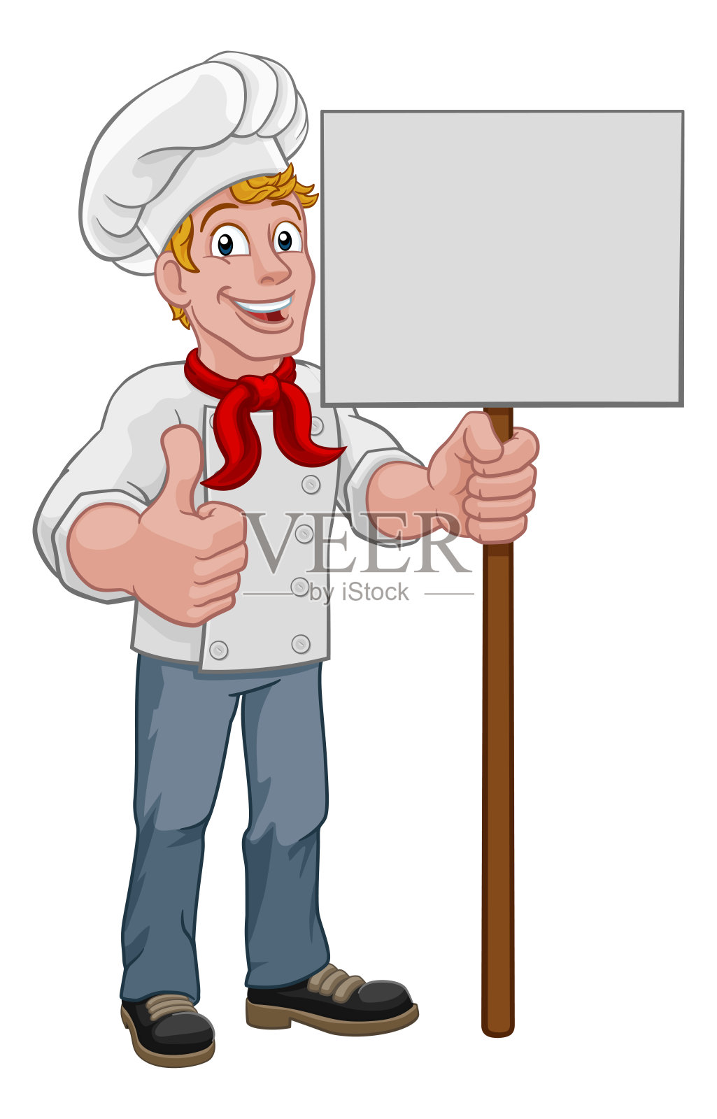 厨师厨师贝克标志卡通插画图片素材