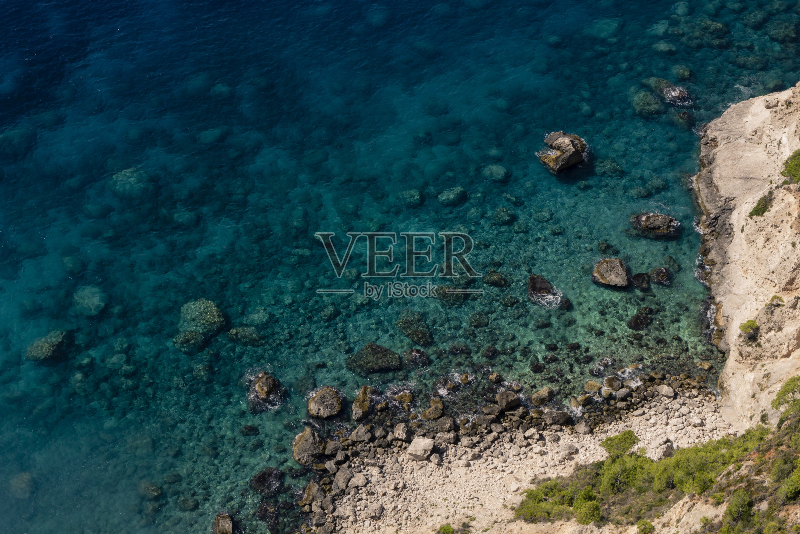 扎金索斯岛坎皮的景色。照片摄影图片