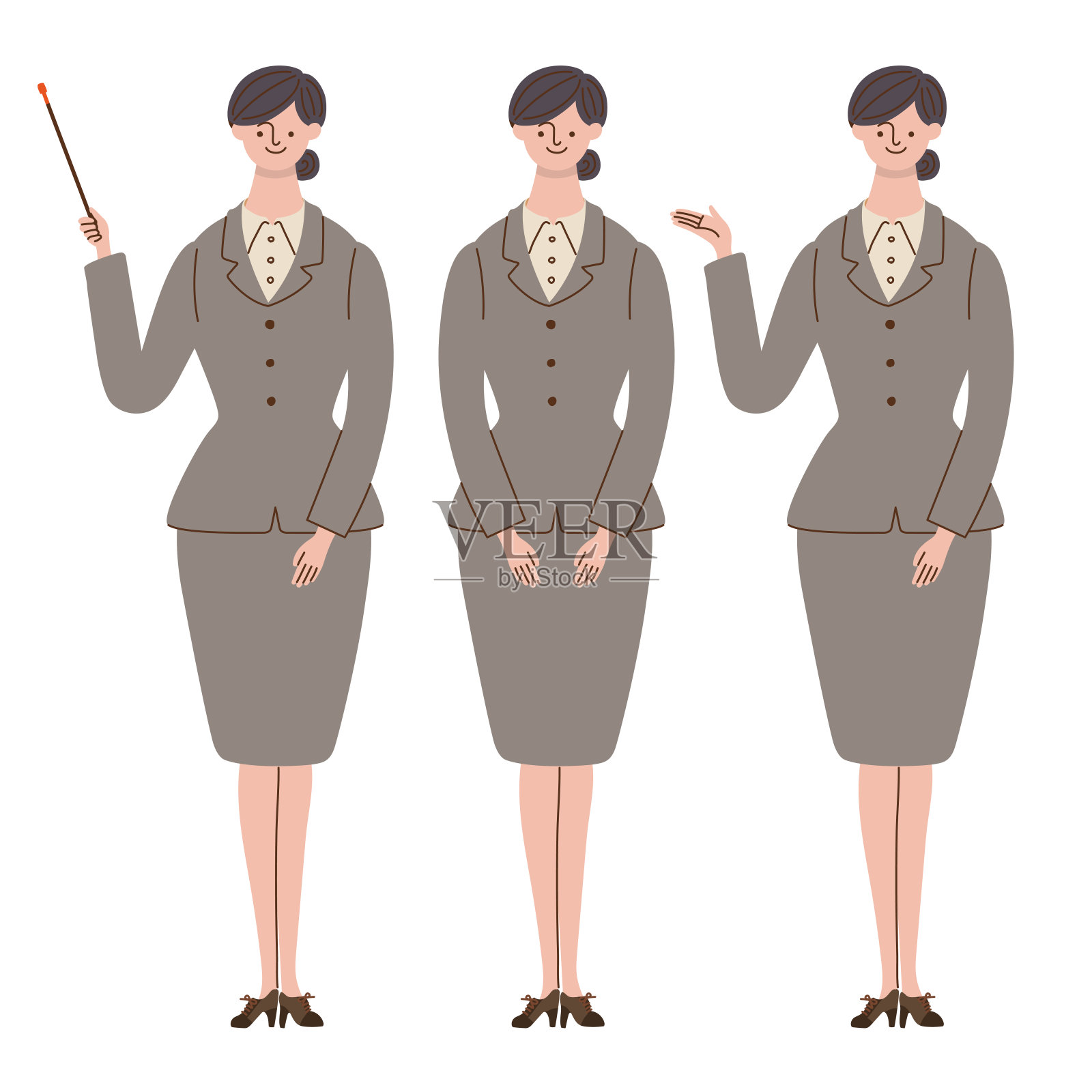 职业妇女3姿态设置设计元素图片