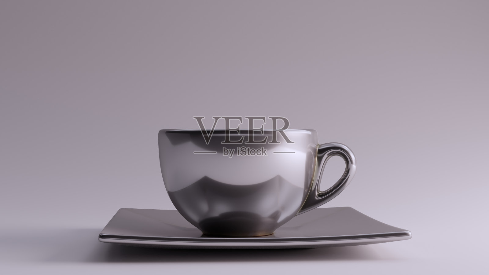 银咖啡杯，茶碟，卡布奇诺茶照片摄影图片