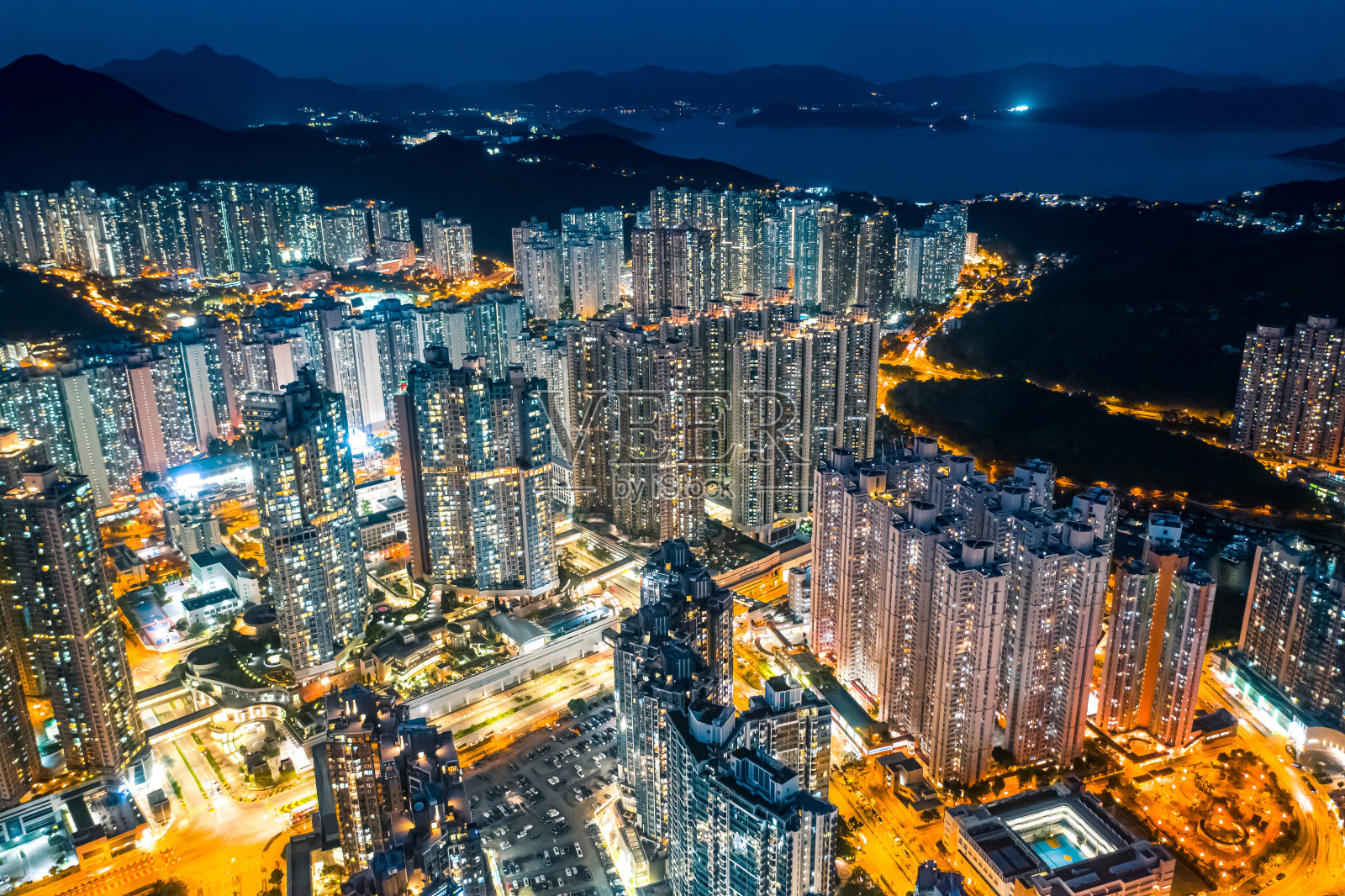 香港夜间住宅照片摄影图片
