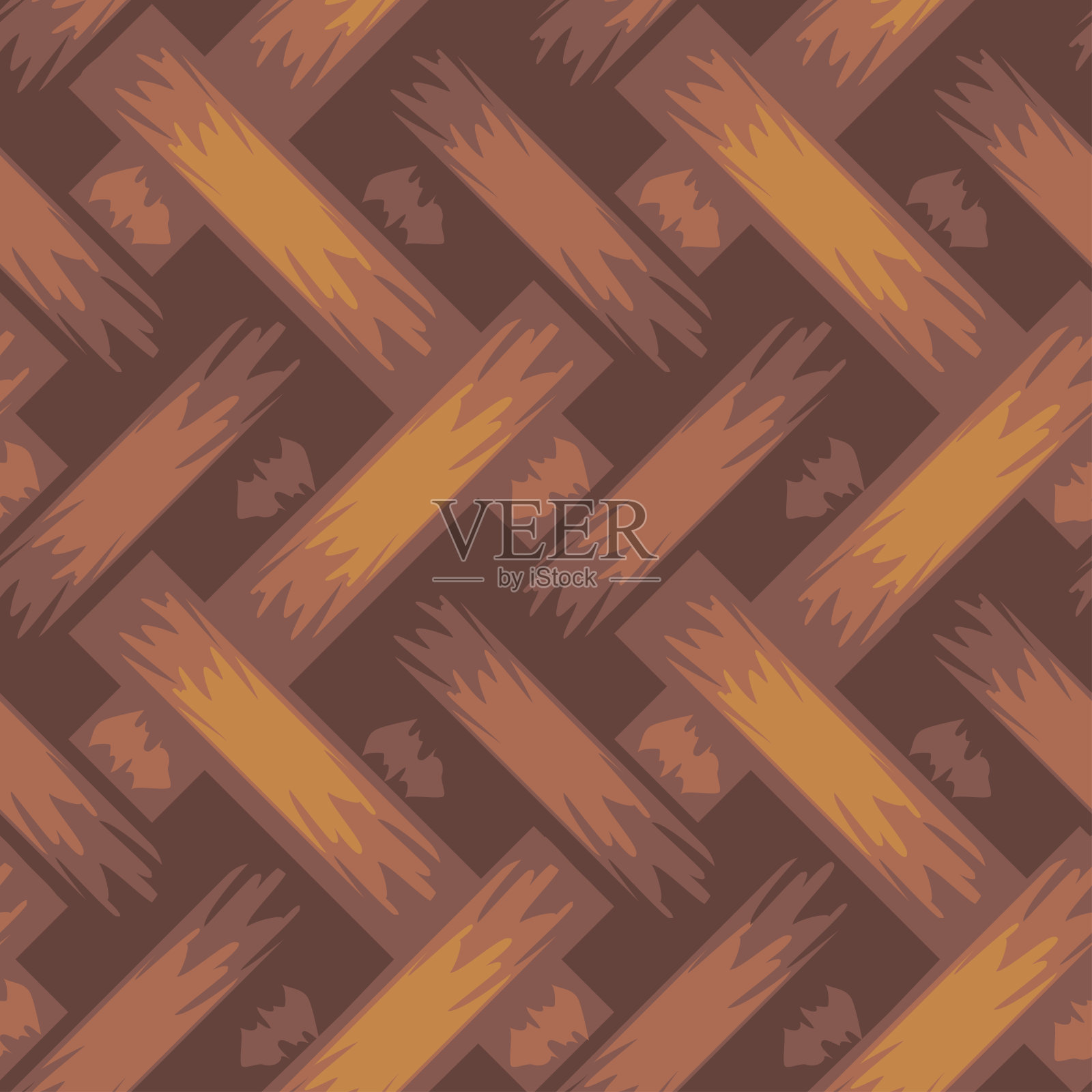 无缝向量图案纹理与棕色的颜色。编织墙纸设计纹理效果。编织的背景。插画图片素材