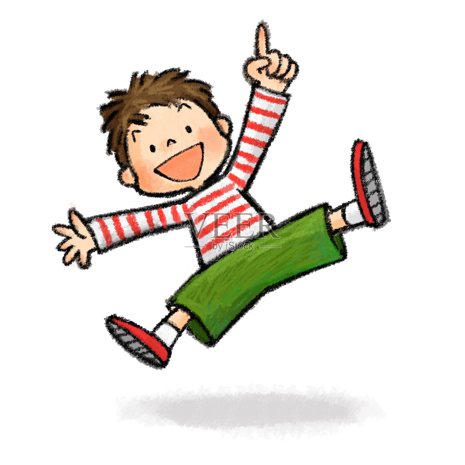 儿童跳跃组插图a(简单)插画图片素材