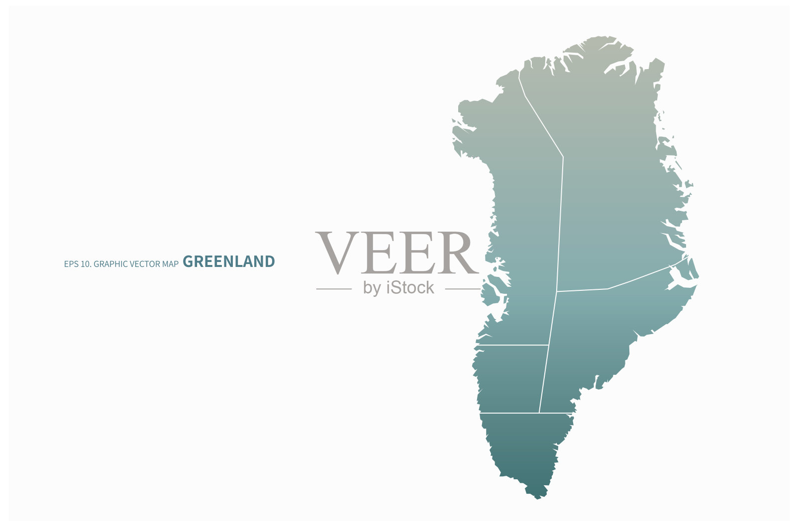 格陵兰岛的地图。格陵兰岛矢量地图。插画图片素材