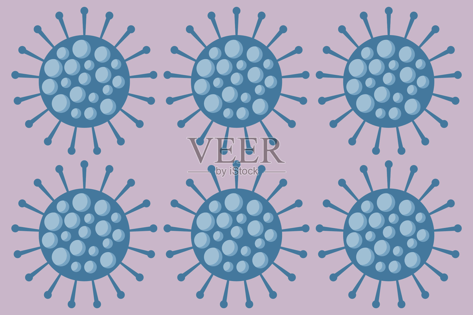 传染性病毒的显微镜观察。医学二维图解插画图片素材
