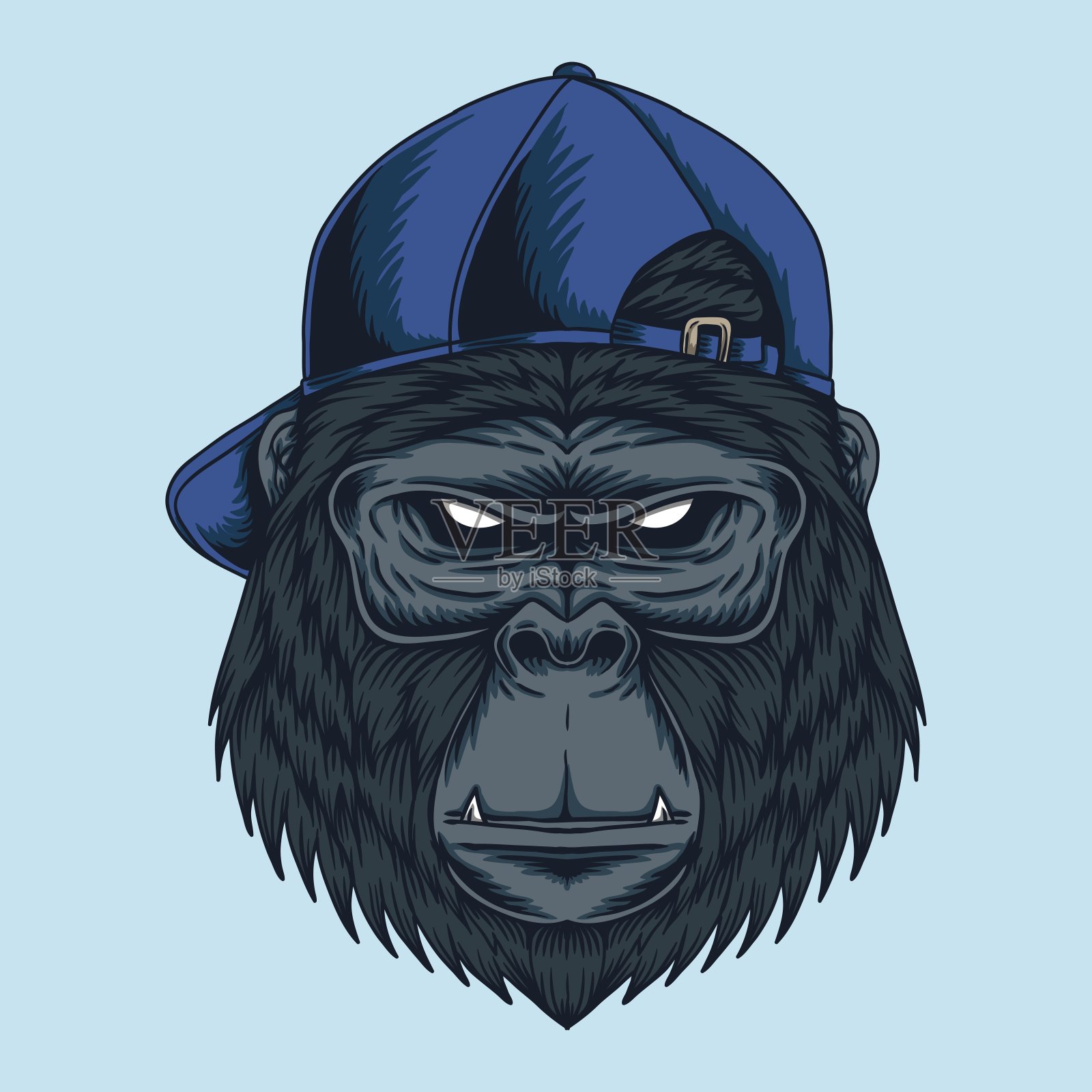 大猩猩头帽矢量插图插画图片素材