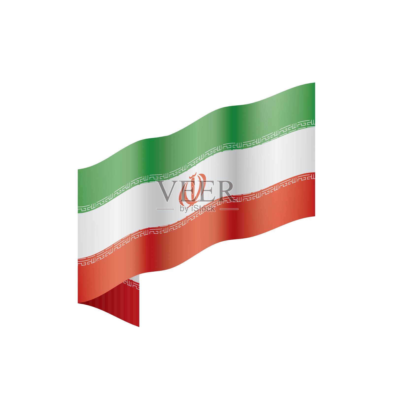 伊朗国旗，矢量图设计元素图片