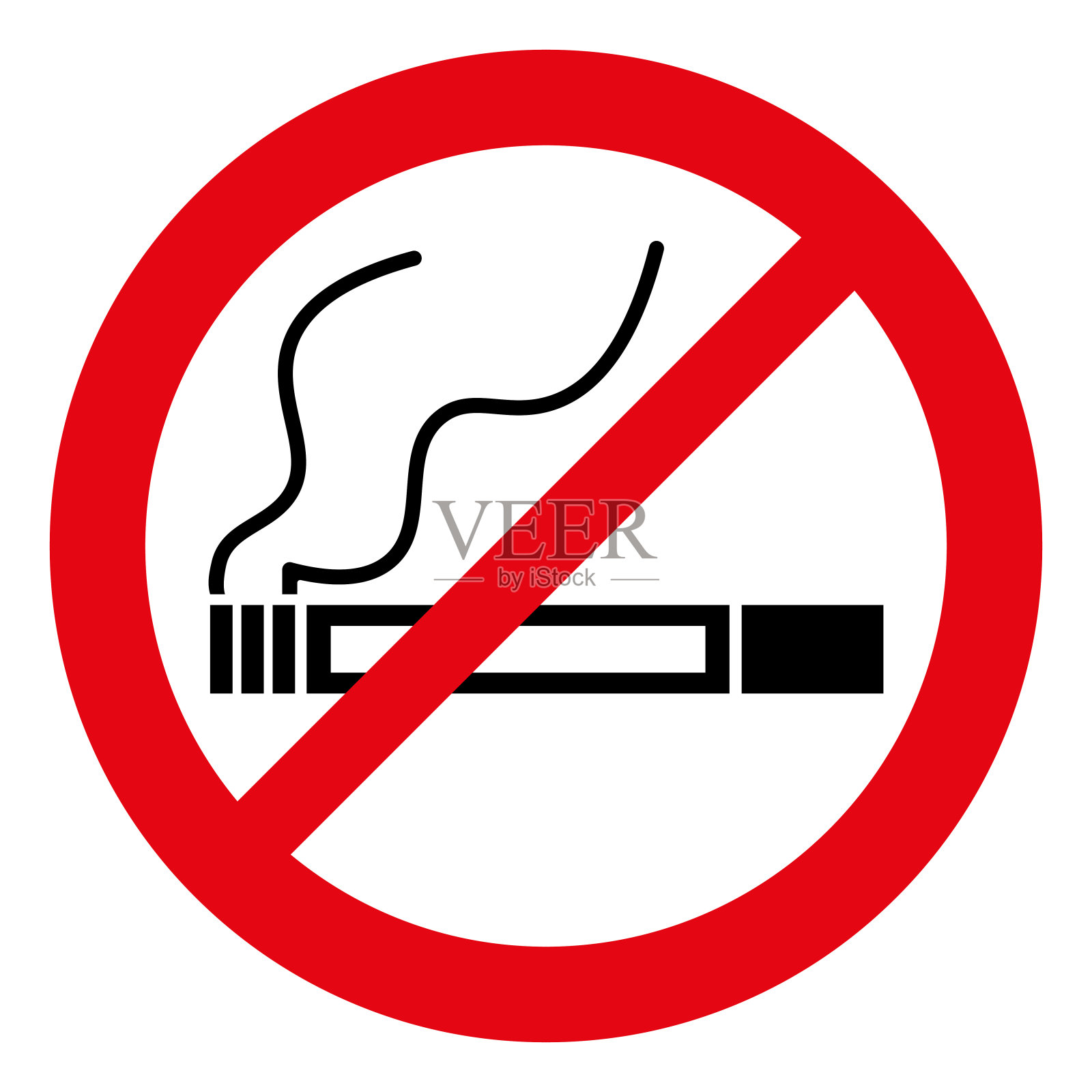 白色隔离的禁止吸烟标志插画图片素材