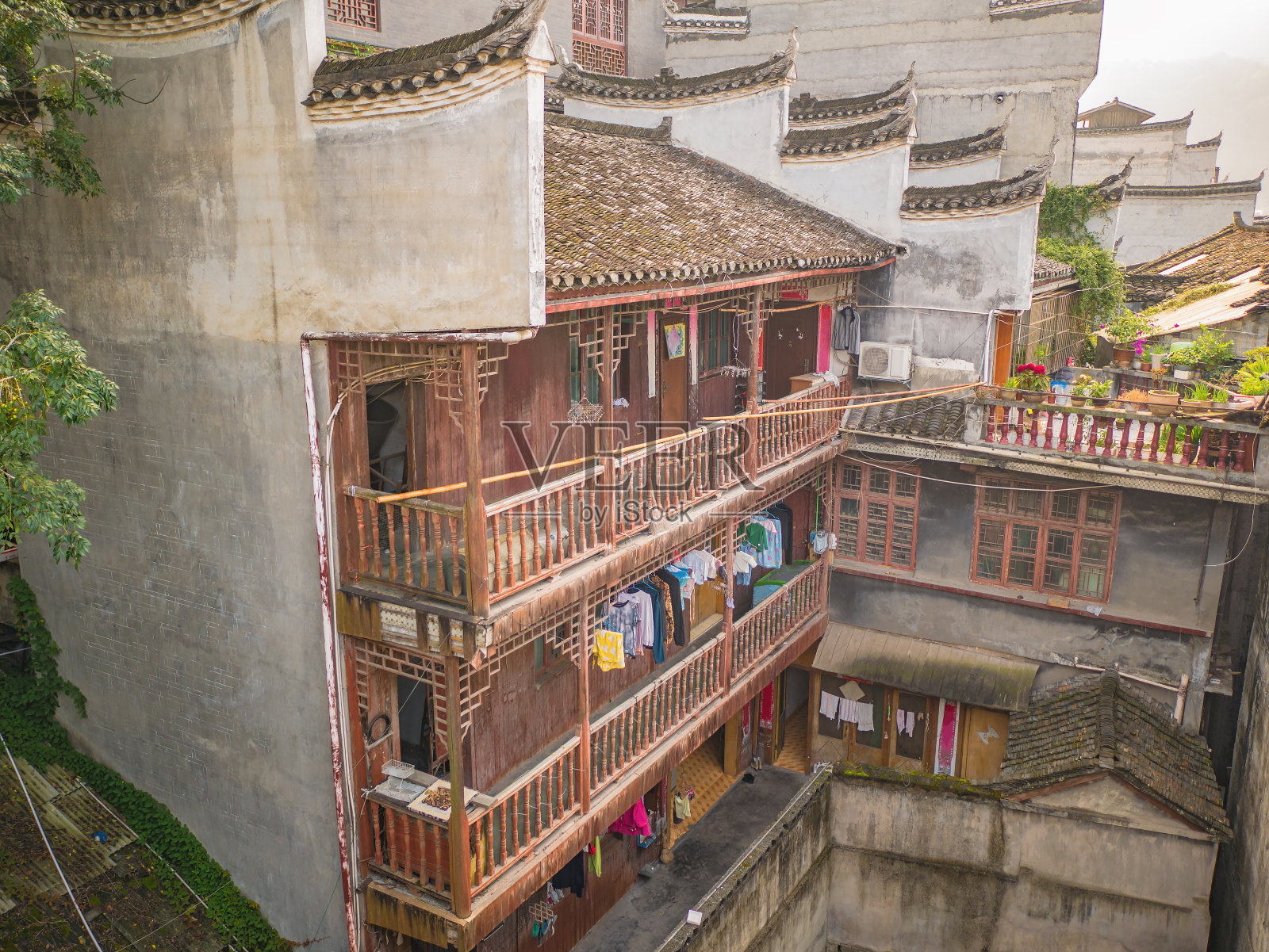 凤凰古城的中国古董屋。凤凰古城或凤凰县是湖南省的一个县照片摄影图片