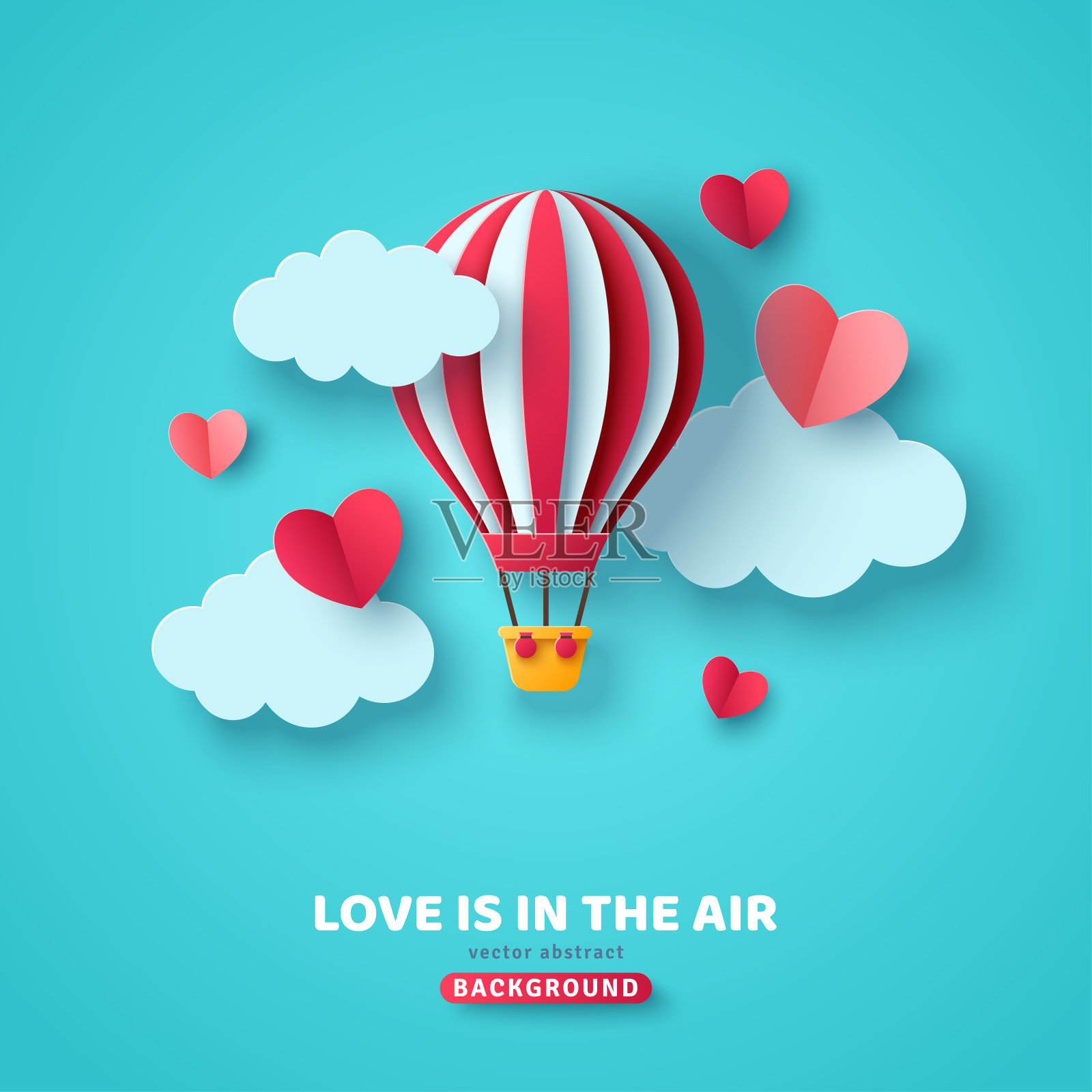 情人节的概念与气球插画图片素材