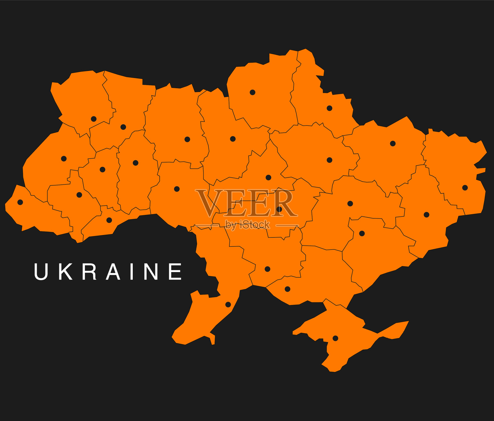 乌克兰地图插画图片素材