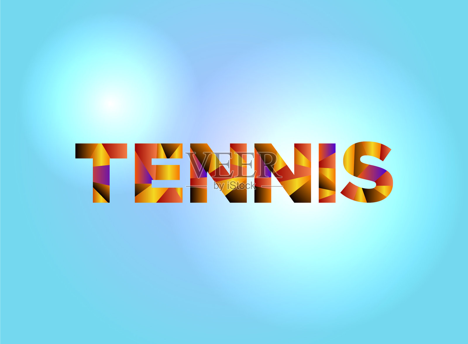 网球概念多彩的字艺术插画图片素材