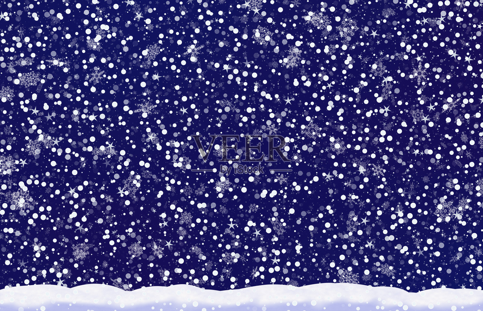傍晚时分的雪花背景插画图片素材