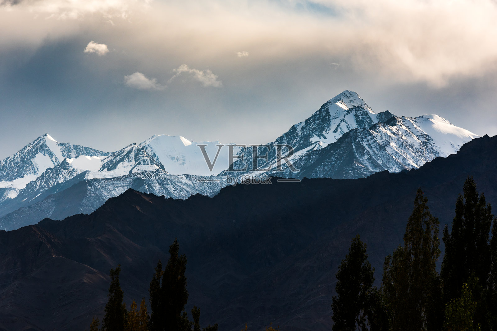 美丽的印度雪峰照片摄影图片