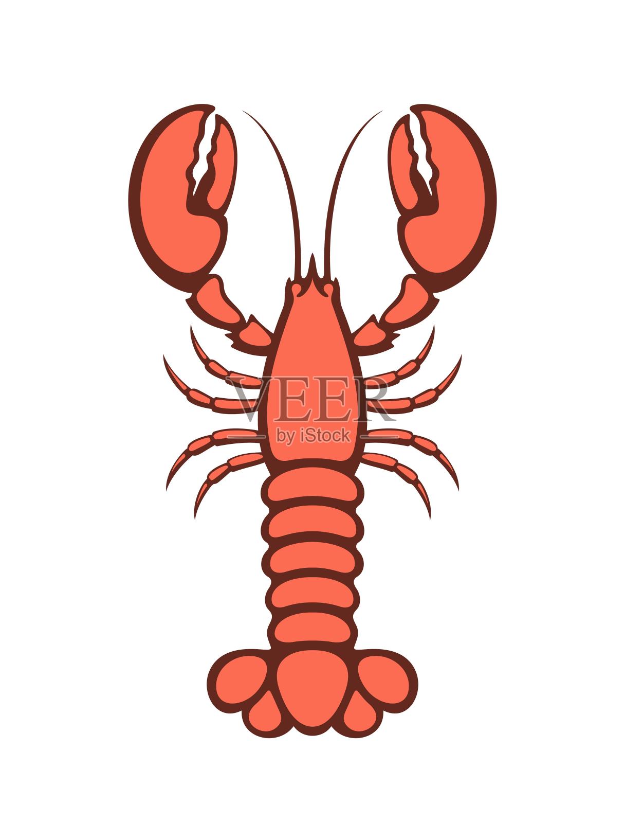 龙虾的标志。孤立的龙虾在白色背景设计元素图片