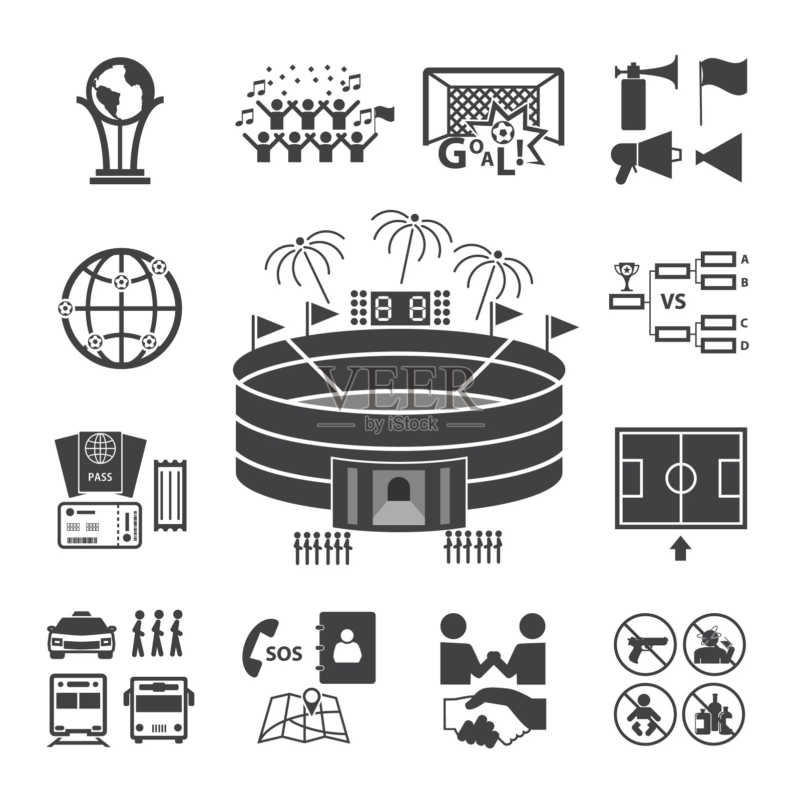 足球足球图标套装图标素材
