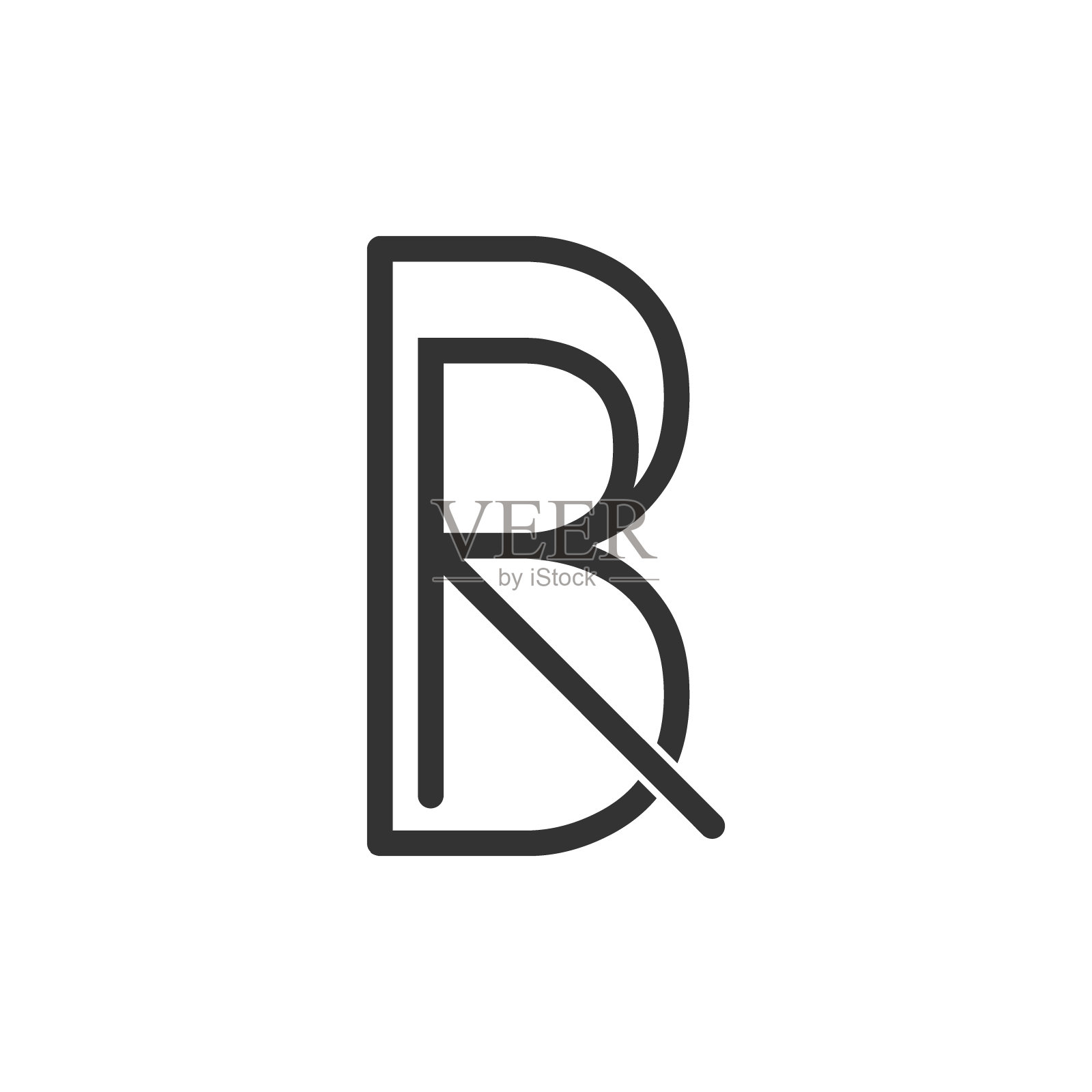B最初的标志矢量插图孤立在白色的背景插画图片素材