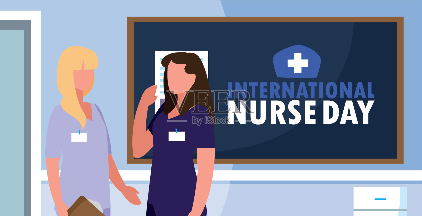 国际护士节专业团体插画图片素材