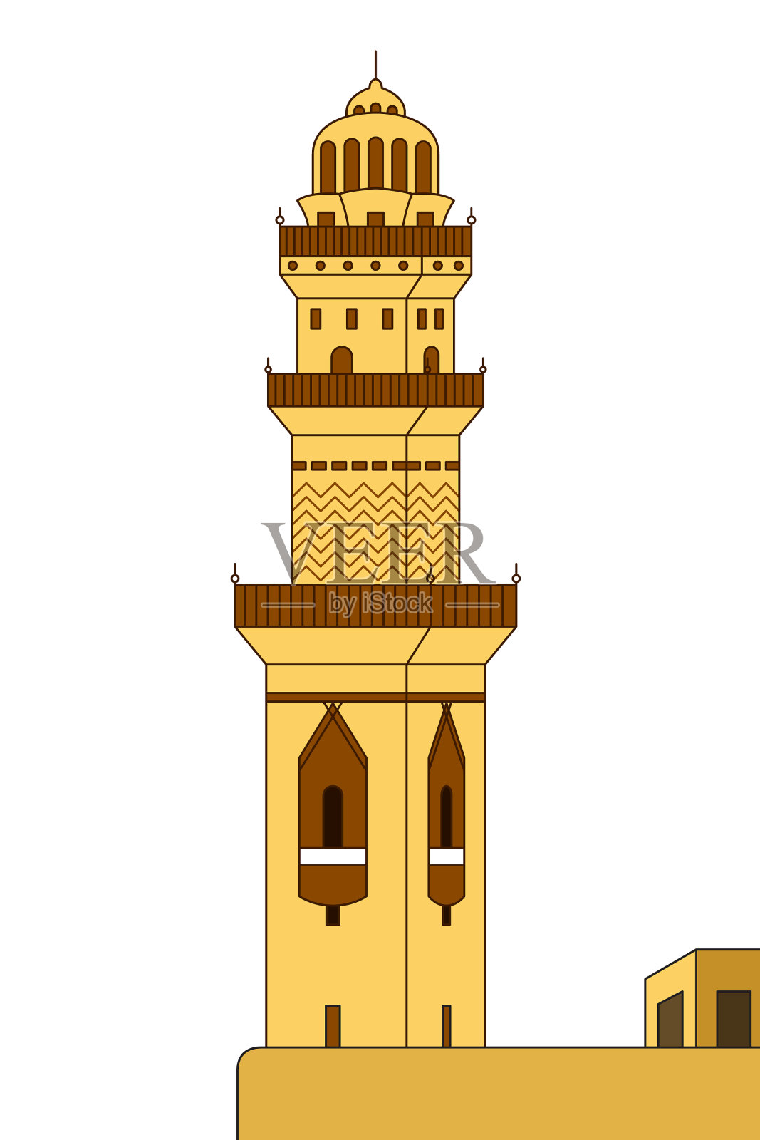 尖塔塔插画图片素材