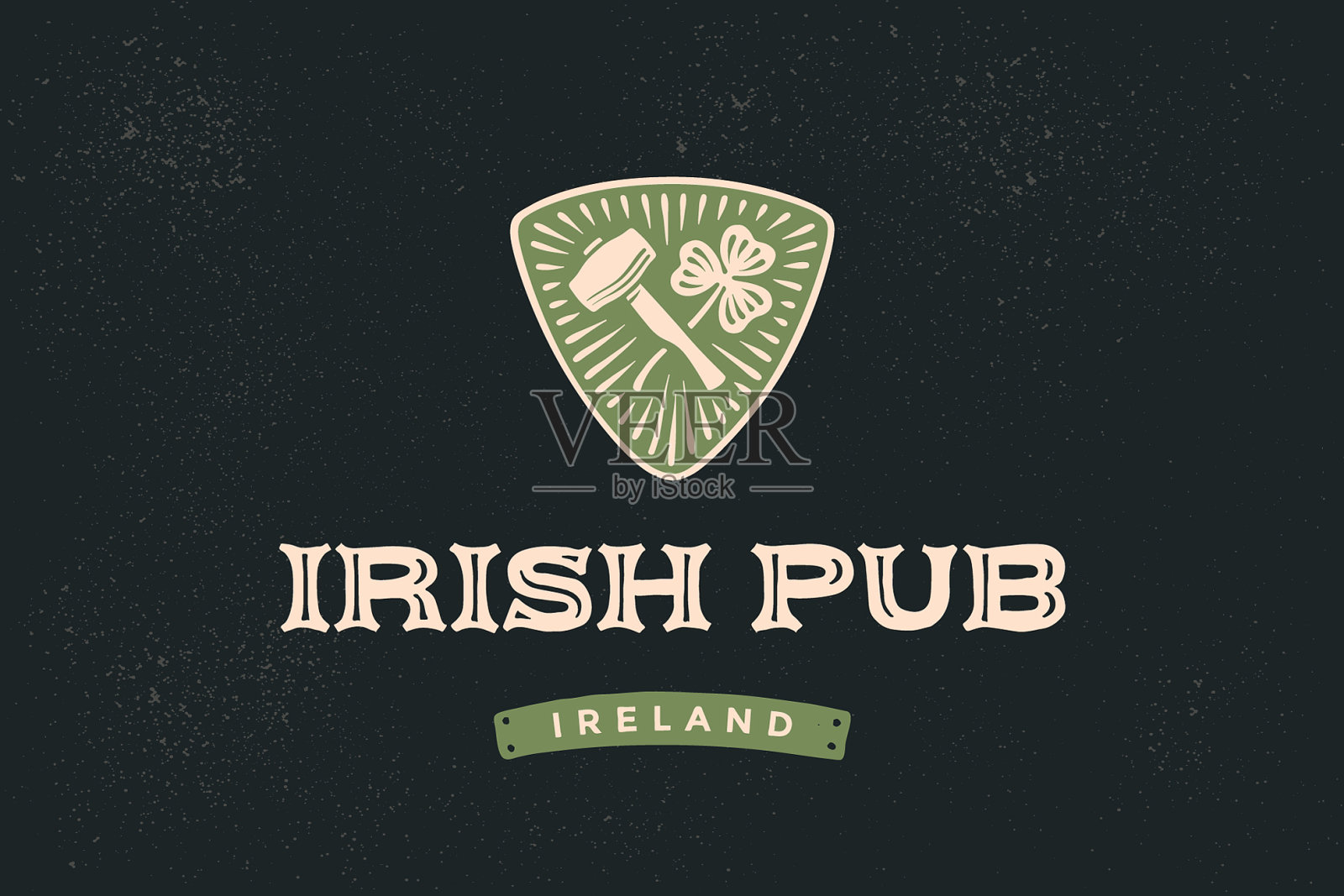 经典复古风格的标签为爱尔兰酒吧设计元素图片