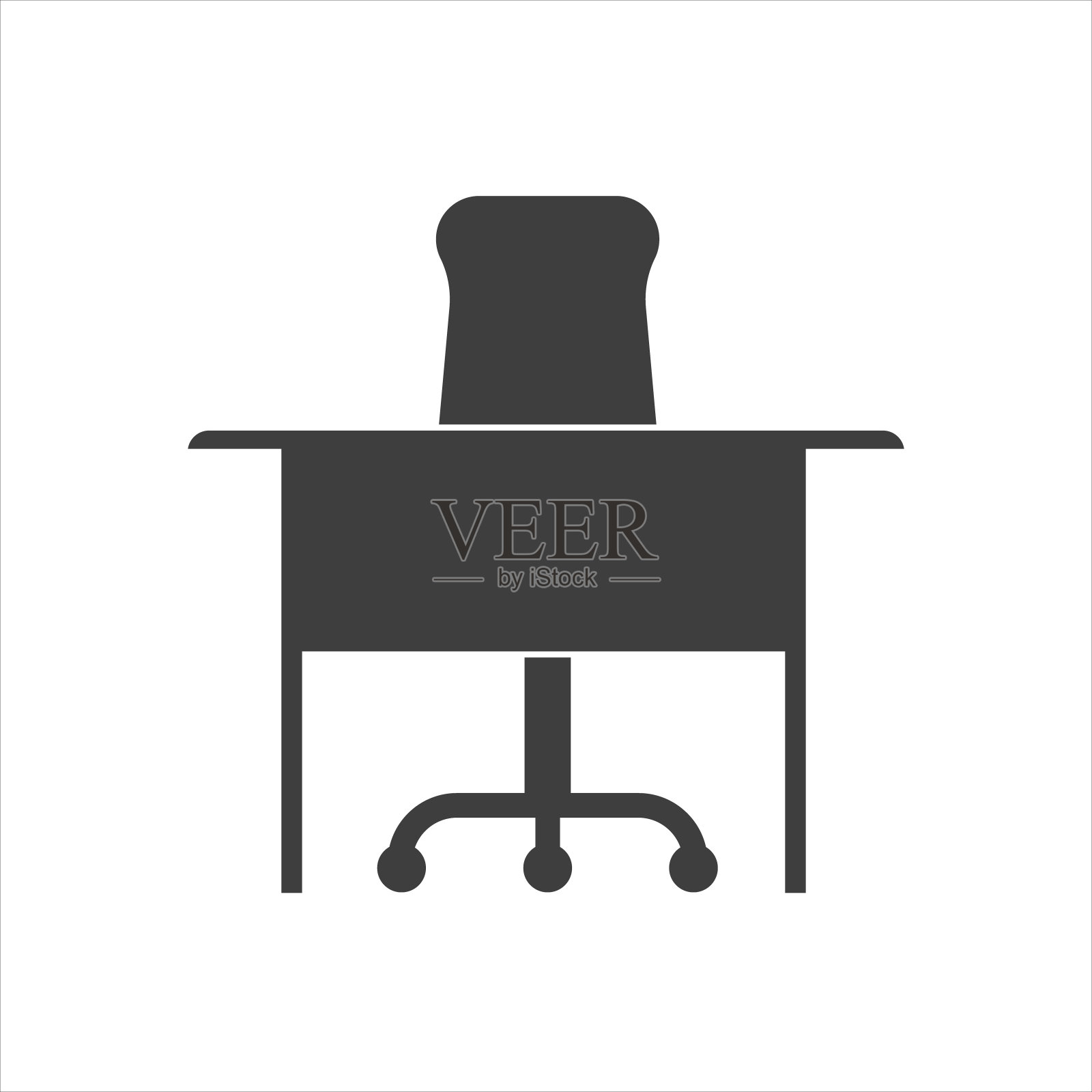 椅子和桌子图标，办公桌椅图标素材