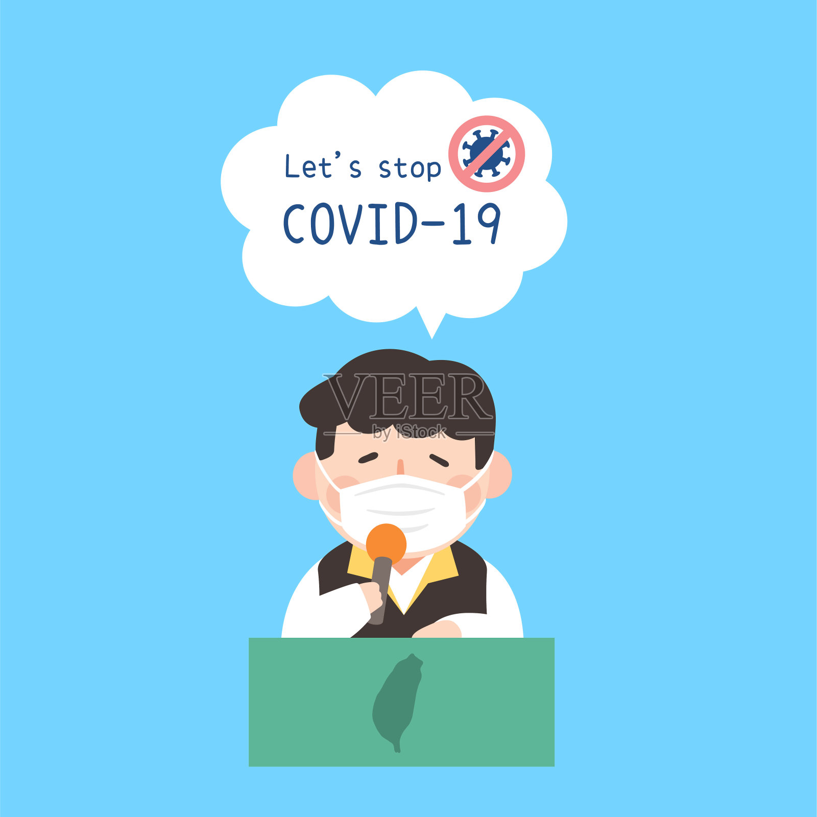 让我们停止COVID-19插画图片素材