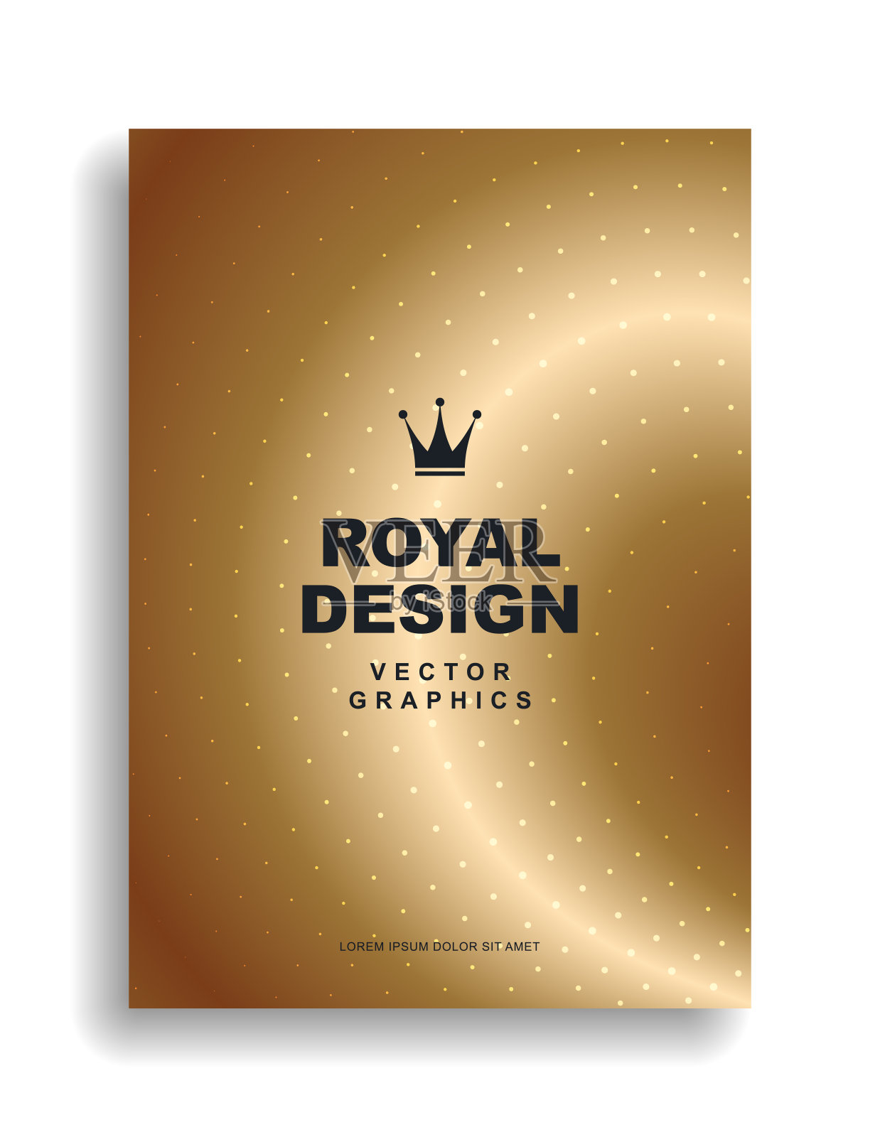 黄金封面设计。优质的质量。皇冠。设计模板素材