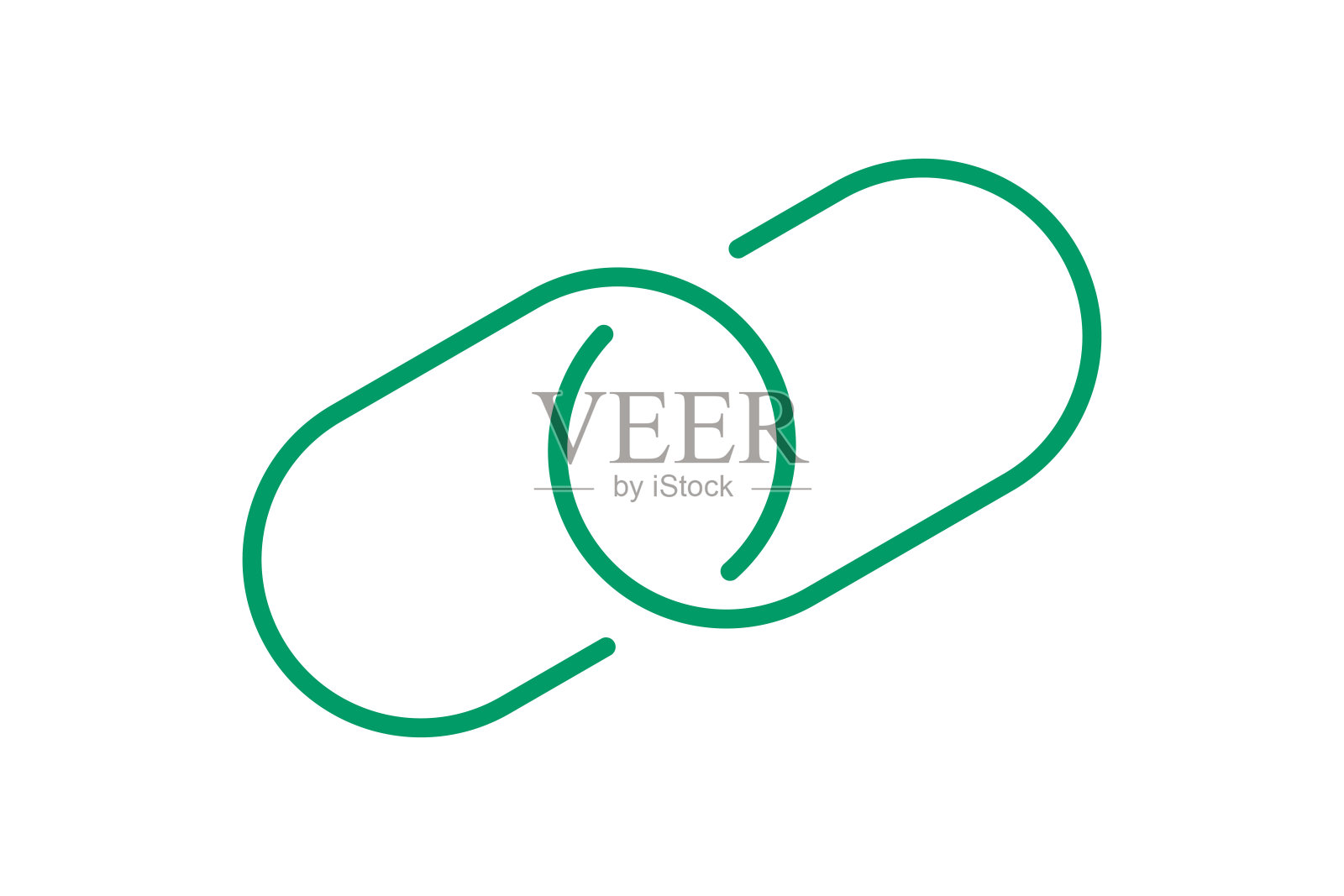 链连接符号绿色为图标，简单的超链接为线条细风格的链接链，图标链接链用于数据ux UI网站或移动应用，链连接符号为元素信号网络图标素材
