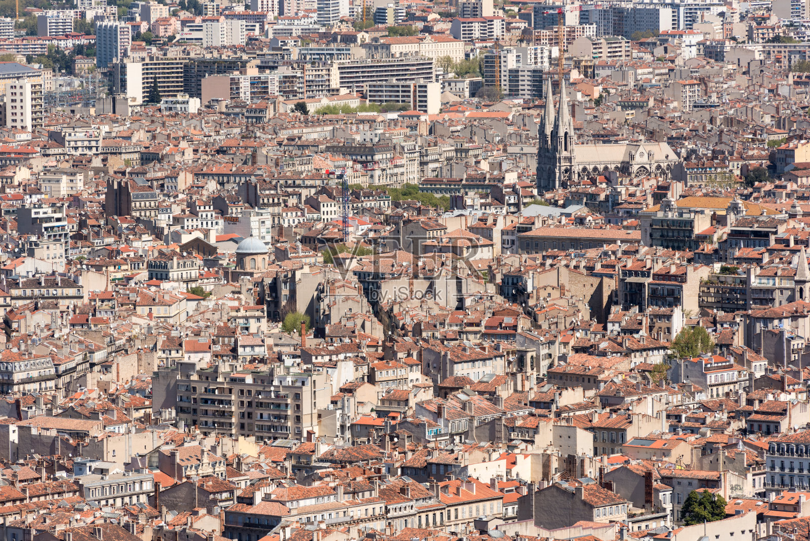马赛的城市景观，普罗旺斯，法国照片摄影图片