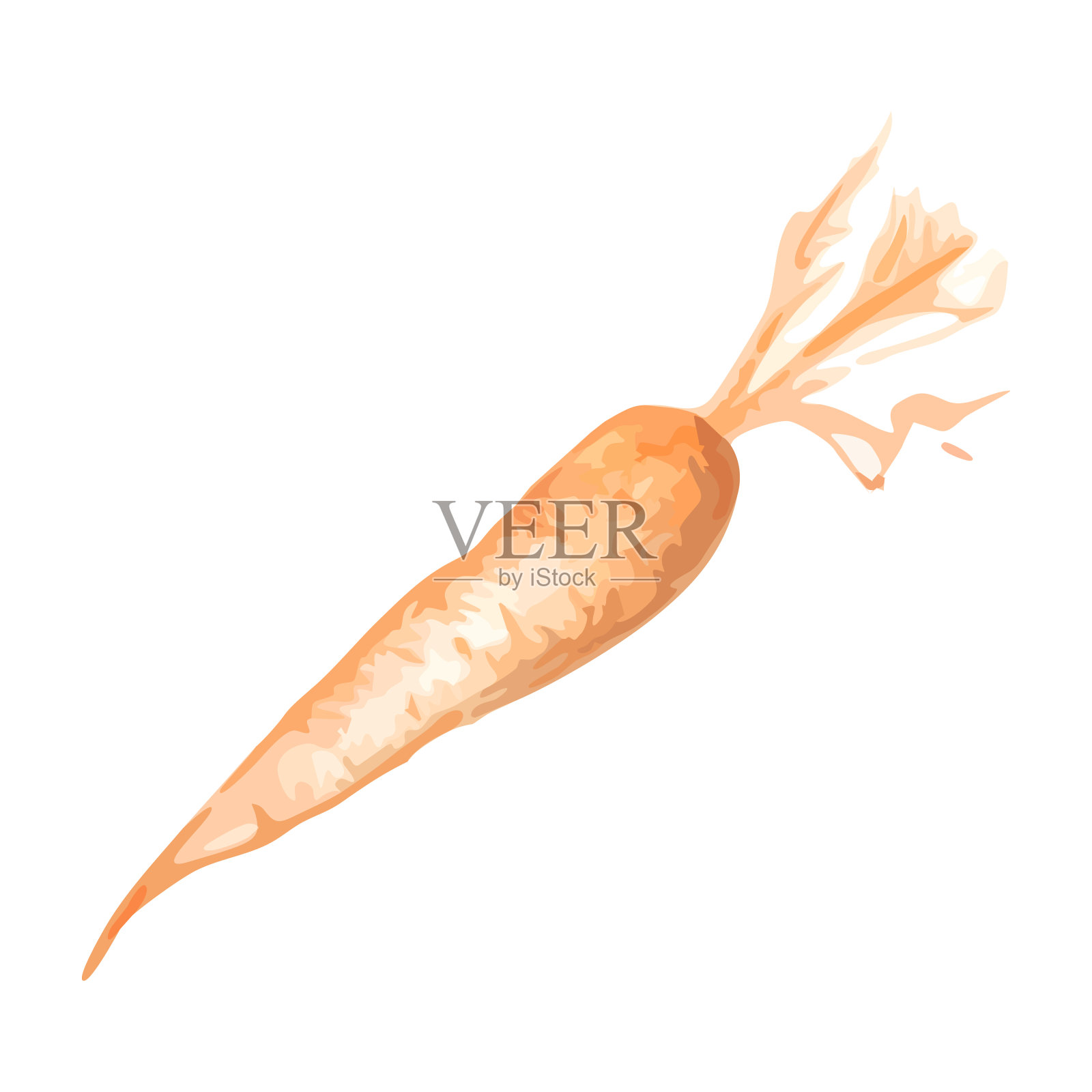橙色单色胡萝卜蔬菜简单的插画素描艺术向量设计元素图片