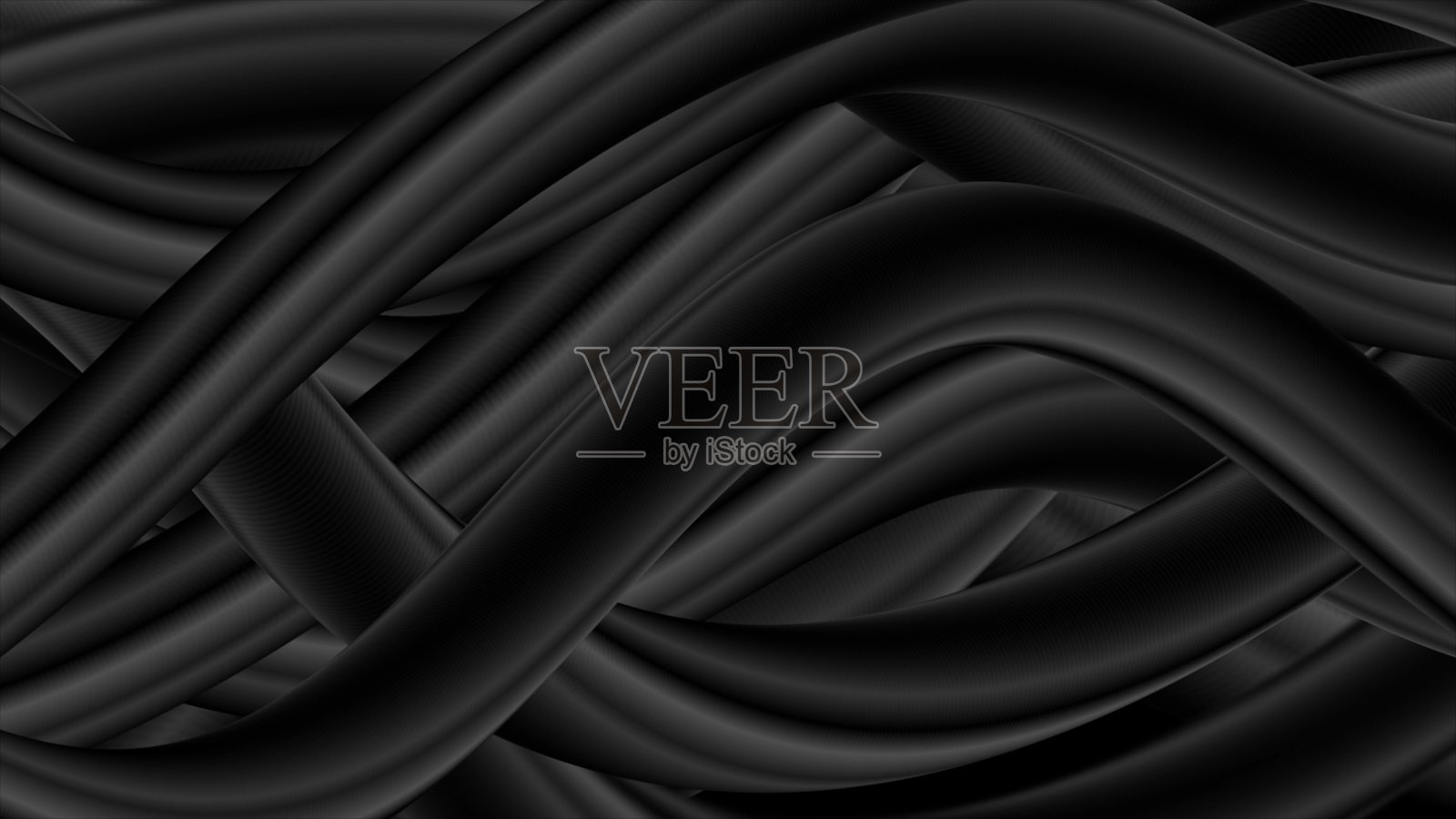 黑色抽象光滑的液体波背景插画图片素材