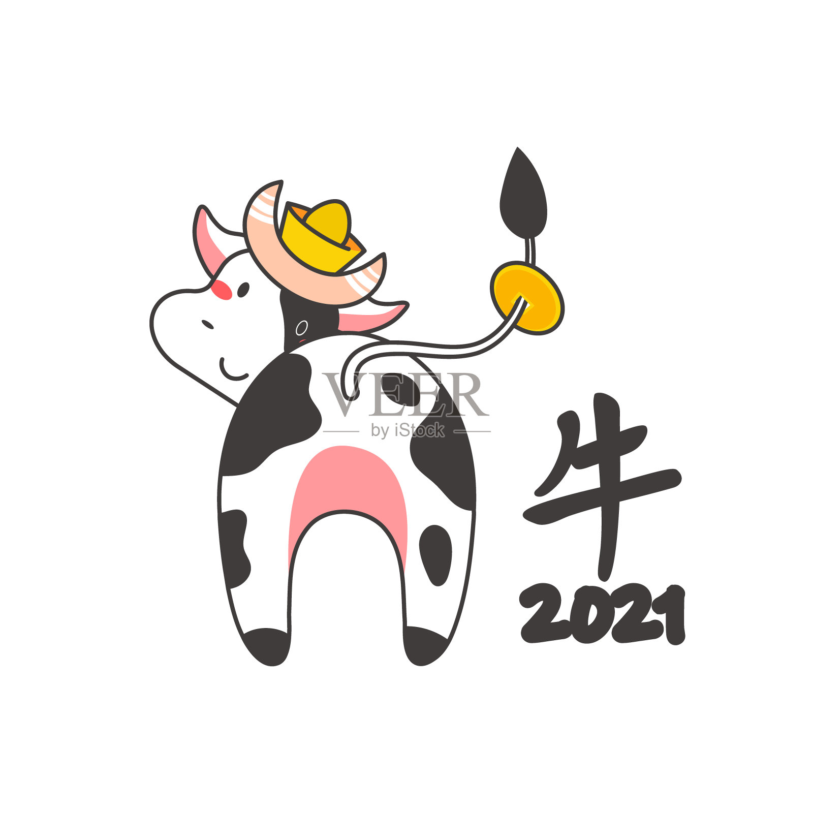 中国的白牛年设计元素图片