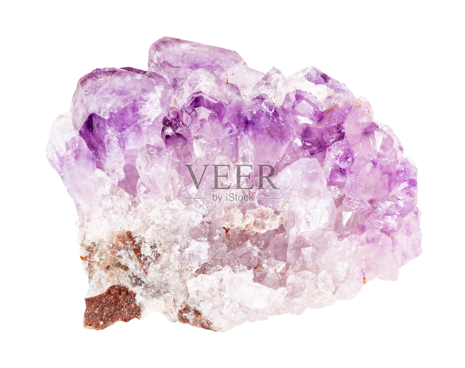 隔离在白色上的紫水晶岩石照片摄影图片