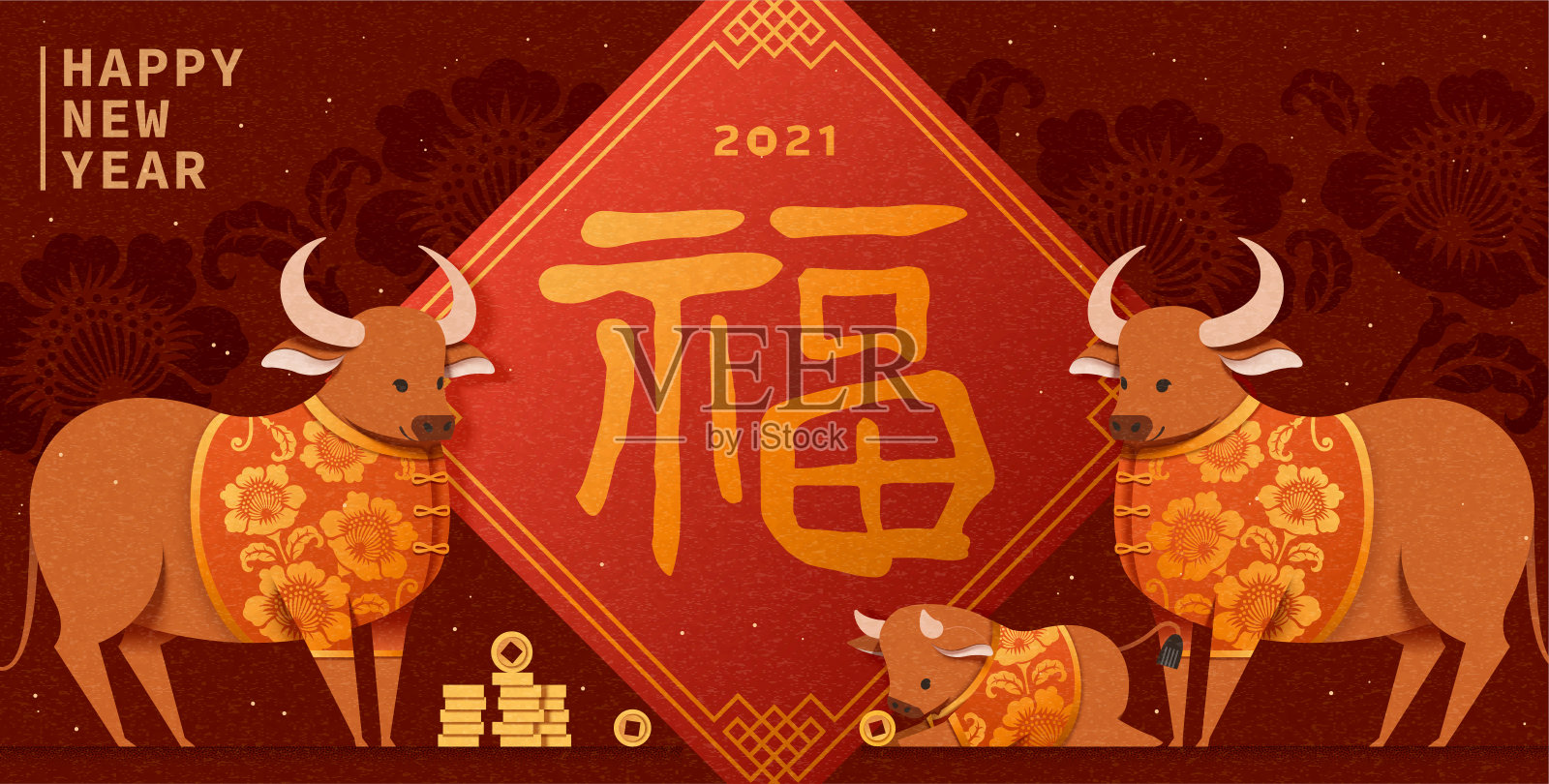 庆祝中国新年的横幅设计模板素材