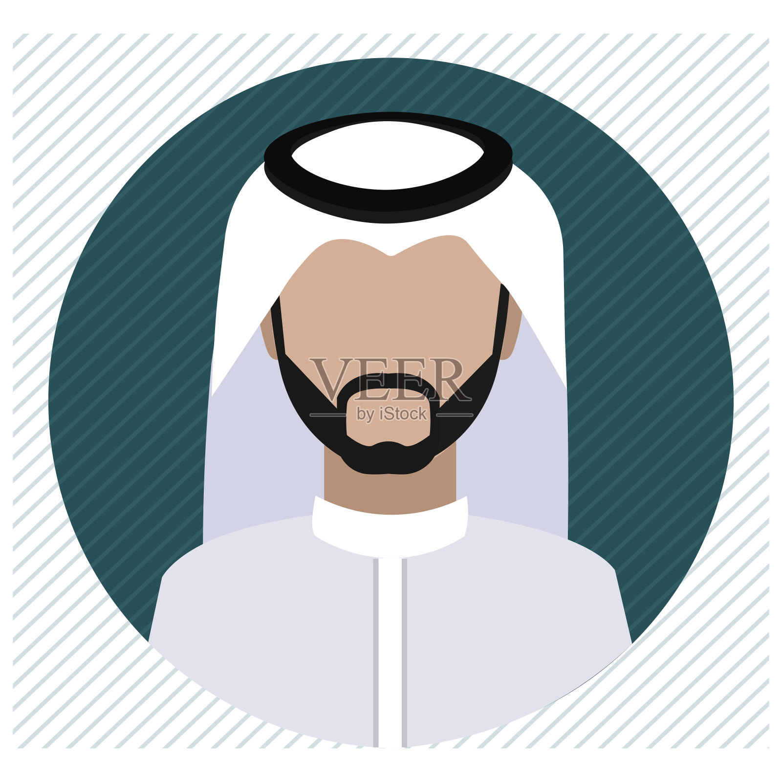 一名穿着shemagh和thobe的沙特男子设计元素图片