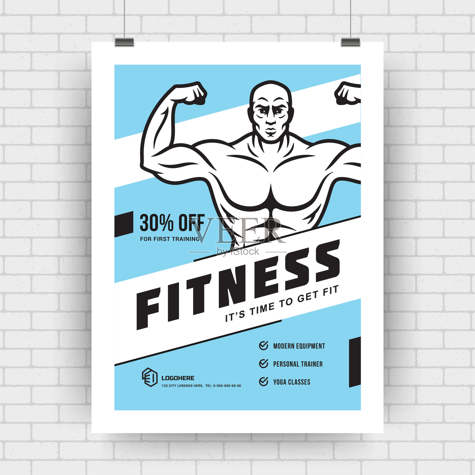 布局海报模板设计健身运动事件，比赛传单现代排版封面矢量插图设计模板素材