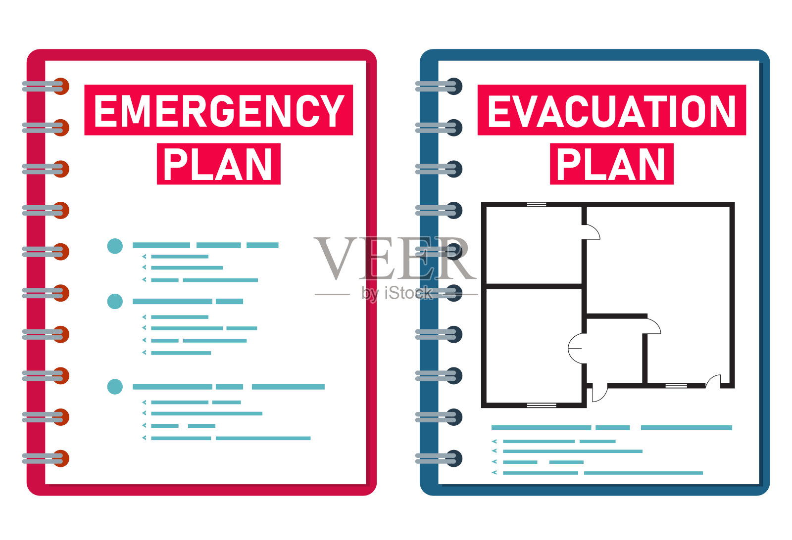 应急及疏散计划插画图片素材