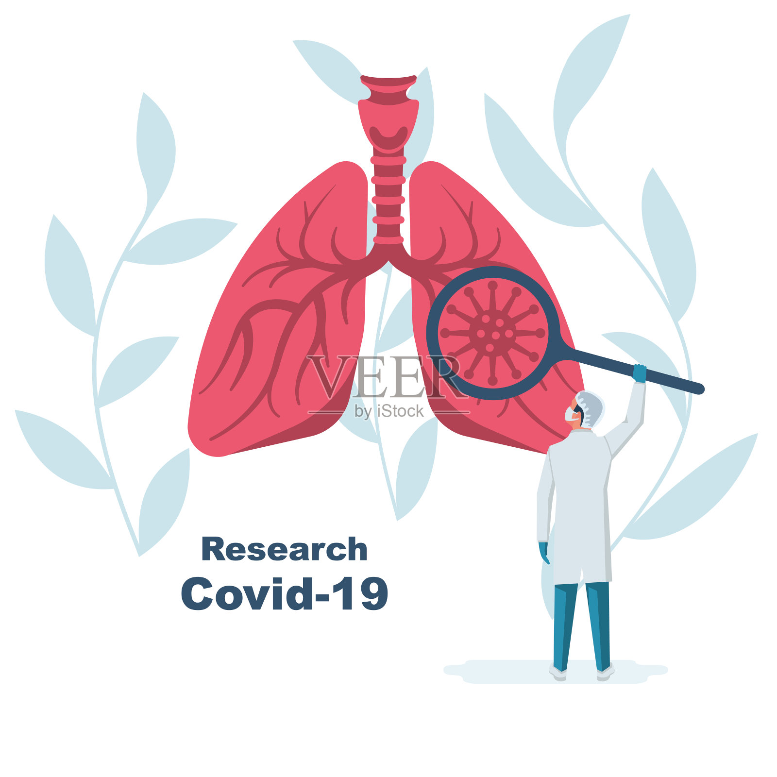 医院病媒COVID-19实验室检测插画图片素材
