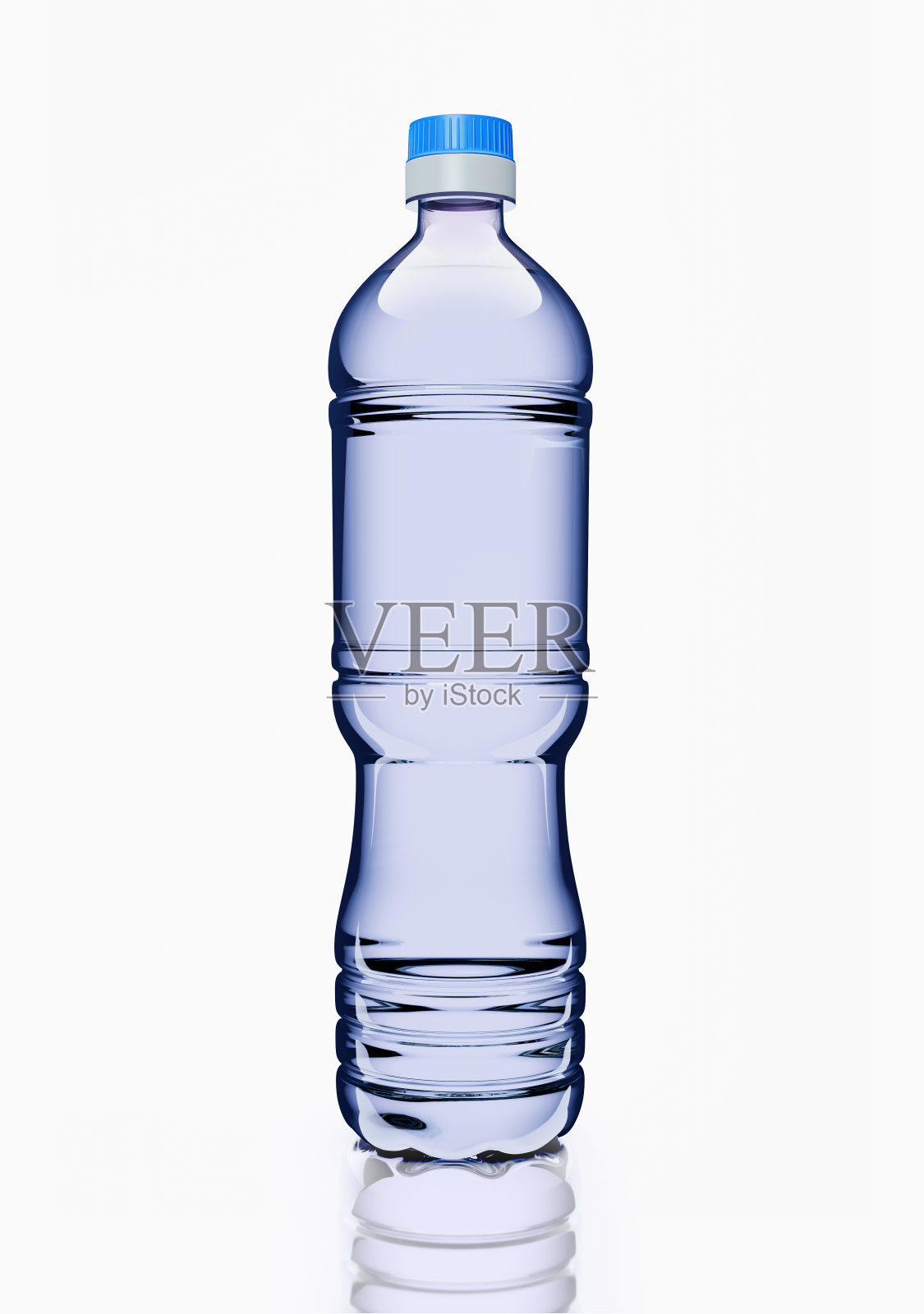 瓶子里的水被隔离在白色。3d插图，3d渲染照片摄影图片