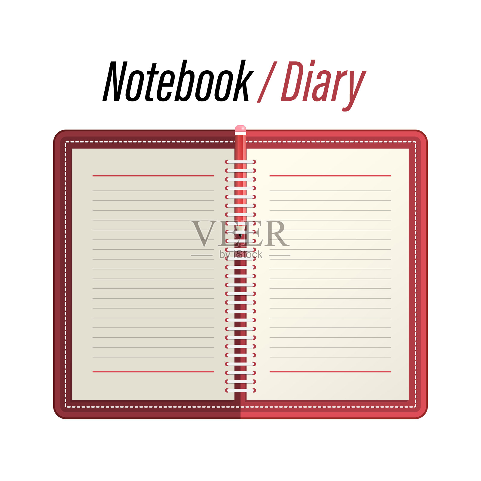 空笔记本-备忘录-日记与横线纸设计元素图片