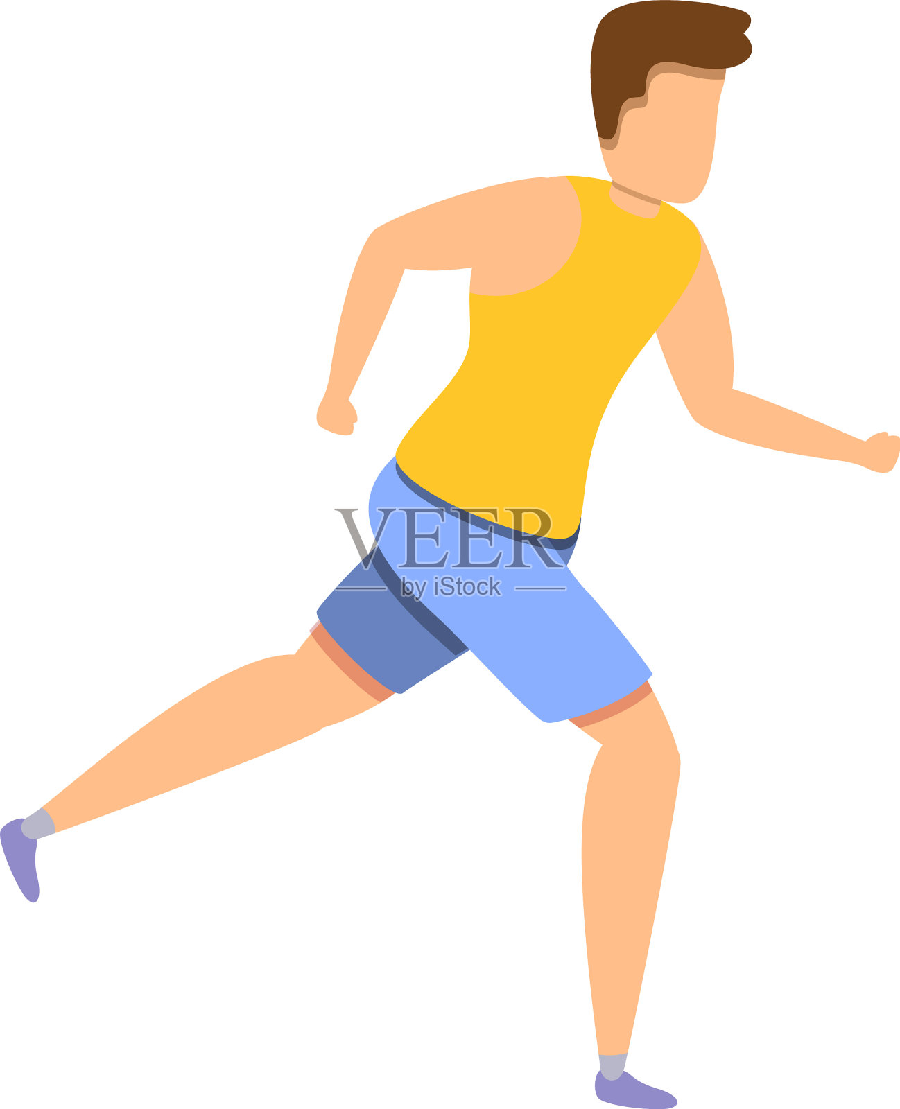 跑步生活方式图标卡通风格设计元素图片