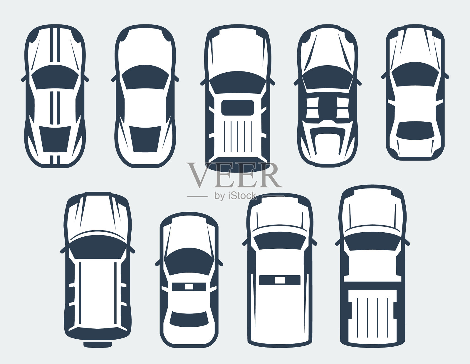 Premium Vector | Cars and trucks top view vector illustration
